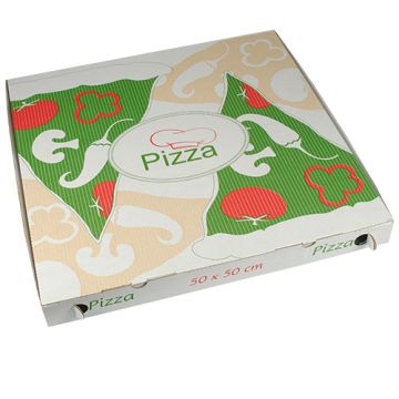 Pizzakartons, Cellulose "pure" eckig 50 cm x 50 cm x 5 cm