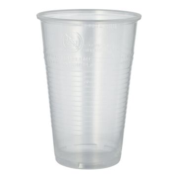 Trinkbecher, PP 0,5 l Ø 9,5 cm · 13,7 cm transparent mit Schaumrand