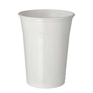Trinkbecher, PS 0,4 l Ø 9,5 cm · 12 cm weiss