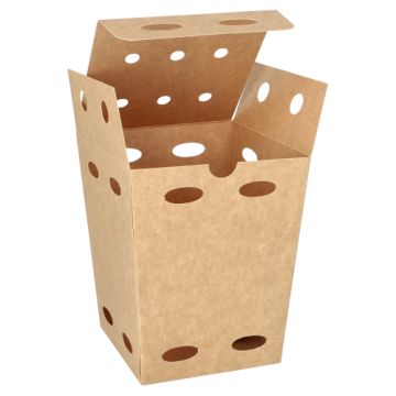 Pommes-Frites-Boxen, Pappe "pure" 15,5 cm x 10,5 cm x 10,5 cm braun "100% Fair" klein