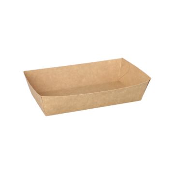 Snacktrays, Pappe "pure" 3,8 cm x 8,5 cm x 15,5 cm braun