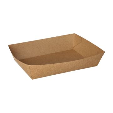 Snacktrays, Pappe "pure" 4 cm x 11 cm x 16 cm braun