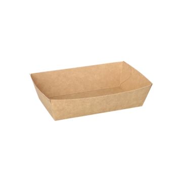 Snacktrays, Pappe "pure" 3,5 cm x 7 cm x 12 cm braun