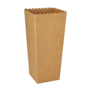 Popcorn-Boxen Pappe "pure" eckig 1300 ml 19,7 cm x 7 cm x 7 cm braun klein