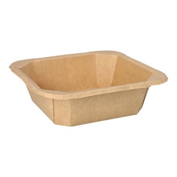 Lunchboxen, Pappe eckig 1000 ml 5,2 cm x 18 cm x 18 cm braun