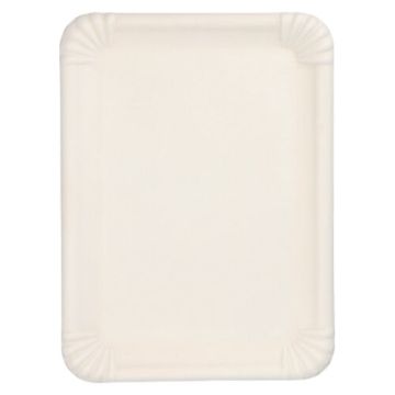 Servierplatten, Zuckerrohr "pure" eckig 26 cm x 35 cm weiss