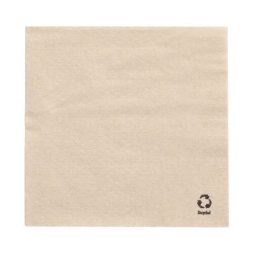 Servietten, 1-lagig 1/4-Falz 33 cm x 33 cm natur aus recyceltem Papier