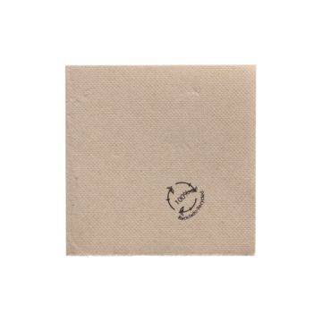 Servietten, 2-lagig "PUNTO" 1/4-Falz 20 cm x 20 cm natur aus recyceltem Papier, in Spenderbox