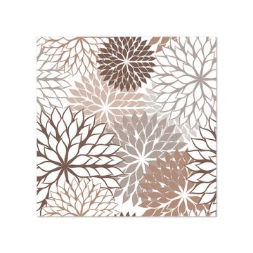Servietten, 3-lagig 1/4-Falz 25 cm x 25 cm taupe "Floralies"