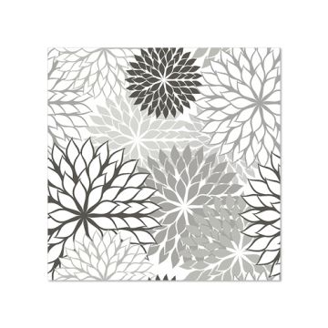 Servietten, 3-lagig 1/4-Falz 25 cm x 25 cm grau "Floralies"