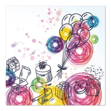 Servietten, 3-lagig 1/4-Falz 33 cm x 33 cm "Birthday Gifts"