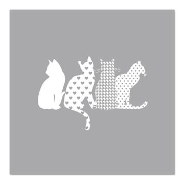 Servietten, 3-lagig 1/4-Falz 33 cm x 33 cm "Cats"