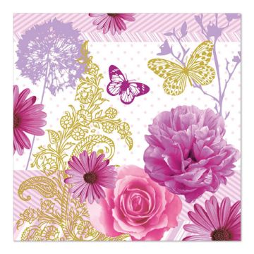 Servietten, 3-lagig 1/4-Falz 33 cm x 33 cm "Charlene"
