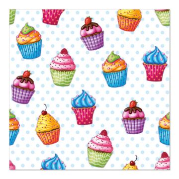 Servietten, 3-lagig 1/4-Falz 33 cm x 33 cm "Cupcakes"