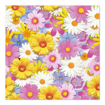 Servietten, 3-lagig 1/4-Falz 33 cm x 33 cm "Daisies Mix"