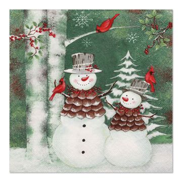 Servietten, 3-lagig 1/4-Falz 33 cm x 33 cm "Forest Snowmen"