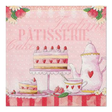 Servietten, 3-lagig 1/4-Falz 33 cm x 33 cm "Patisserie"