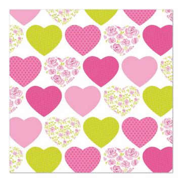 Servietten, 3-lagig 1/4-Falz 33 cm x 33 cm "Sweetheart"