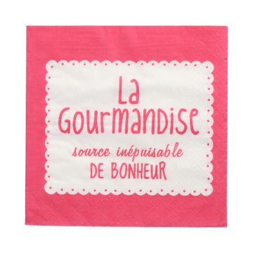 Servietten, 3-lagig 1/4-Falz 33 cm x 33 cm fuchsia "La Gourmandise"