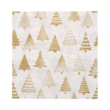 Servietten, 3-lagig 1/4-Falz 33 cm x 33 cm gold "Pine Forest"
