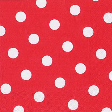 Servietten, 3-lagig 1/4-Falz 40 cm x 40 cm rot "Dots"