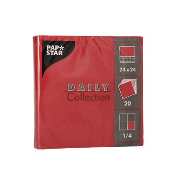 Servietten "DAILY Collection" 1/4-Falz 24 cm x 24 cm bordeaux
