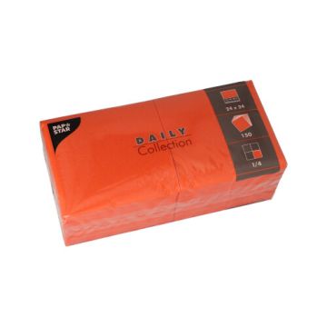 Servietten "DAILY Collection" 1/4-Falz 24 cm x 24 cm nektarine