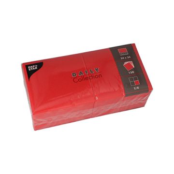 Servietten "DAILY Collection" 1/4-Falz 24 cm x 24 cm rot