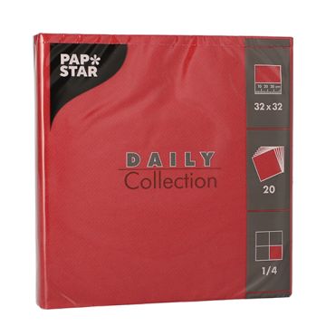 Servietten "DAILY Collection" 1/4-Falz 32 cm x 32 cm bordeaux