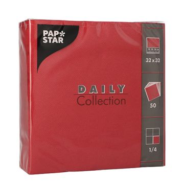 Servietten "DAILY Collection" 1/4-Falz 32 cm x 32 cm bordeaux