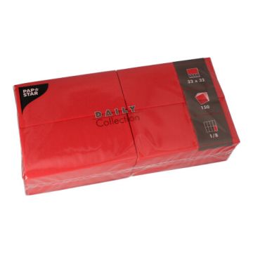 Servietten "DAILY Collection" 1/8-Falz 32 cm x 32 cm rot