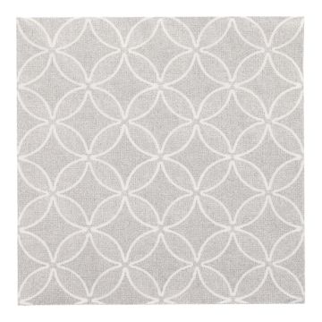 Servietten "ROYAL Collection" 1/4-Falz 40 cm x 40 cm grau "Circle Flowers"