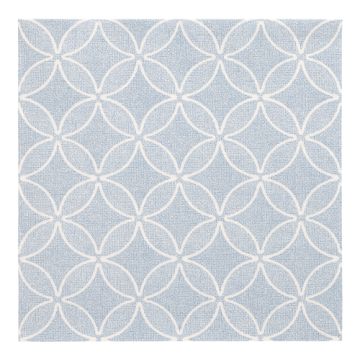 Servietten "ROYAL Collection" 1/4-Falz 40 cm x 40 cm arktikblau "Circle Flowers"