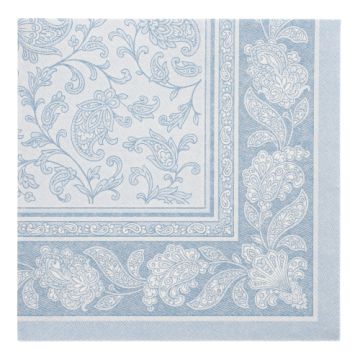 Servietten "ROYAL Collection" 1/4-Falz 40 cm x 40 cm arktikblau "Ornaments"