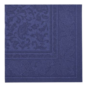 Servietten "ROYAL Collection" 1/4-Falz 40 cm x 40 cm dunkelblau "Ornaments"