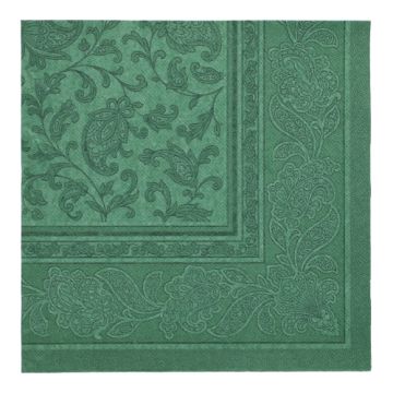 Servietten "ROYAL Collection" 1/4-Falz 40 cm x 40 cm dunkelgrün "Ornaments"