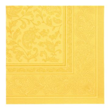 Servietten "ROYAL Collection" 1/4-Falz 40 cm x 40 cm gelb "Ornaments"