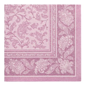 Servietten "ROYAL Collection" 1/4-Falz 40 cm x 40 cm lila "Ornaments"