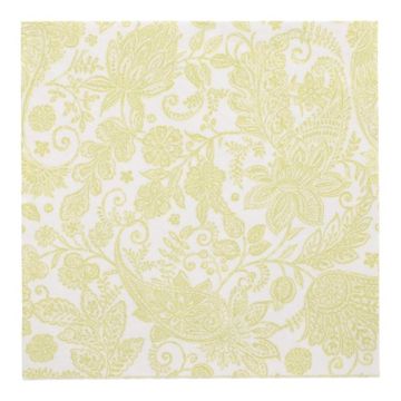 Servietten "ROYAL Collection" 1/4-Falz 40 cm x 40 cm limonengrün "Paisley"