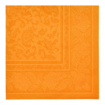 Servietten "ROYAL Collection" 1/4-Falz 40 cm x 40 cm orange "Ornaments"
