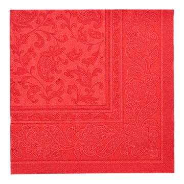Servietten "ROYAL Collection" 1/4-Falz 40 cm x 40 cm rot "Ornaments"