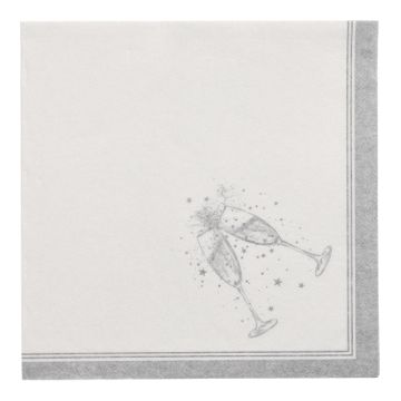 Servietten "ROYAL Collection" 1/4-Falz 40 cm x 40 cm silber "Festivities"