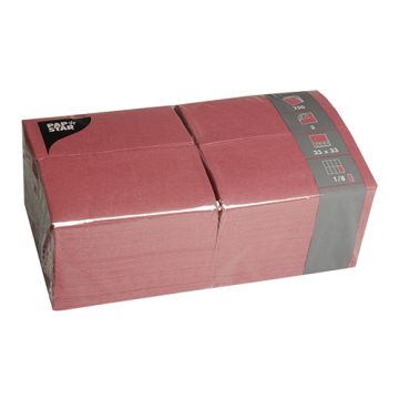 Servietten, 3-lagig 1/8-Falz 33 cm x 33 cm bordeaux