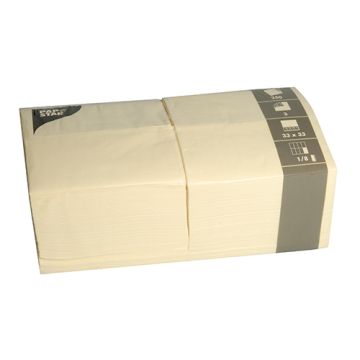 Servietten, 3-lagig 1/8-Falz 33 cm x 33 cm creme