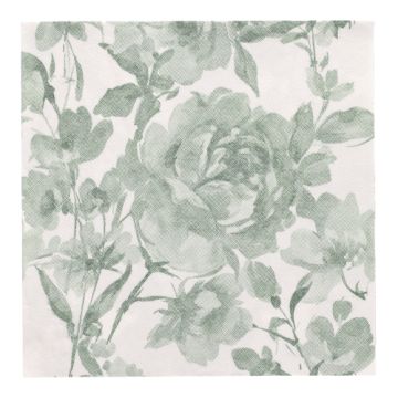 Servietten "ROYAL Collection" 1/4-Falz 40 cm x 40 cm dunkelgrün "Rose"