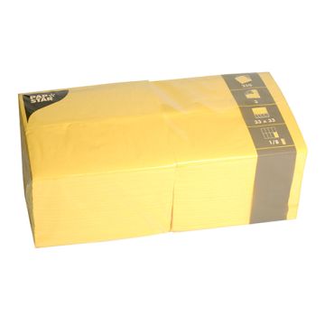 Servietten, 3-lagig 1/8-Falz 33 cm x 33 cm gelb