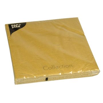 Servietten, 3-lagig 1/4-Falz 40 cm x 40 cm gold