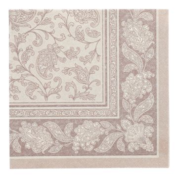 Servietten "ROYAL Collection" 1/4-Falz 40 cm x 40 cm mocca "Ornaments"