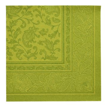 Servietten "ROYAL Collection" 1/4-Falz 40 cm x 40 cm olivgrün "Ornaments"