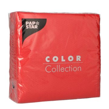 Servietten, 1-lagig 1/4-Falz 33 cm x 33 cm rot